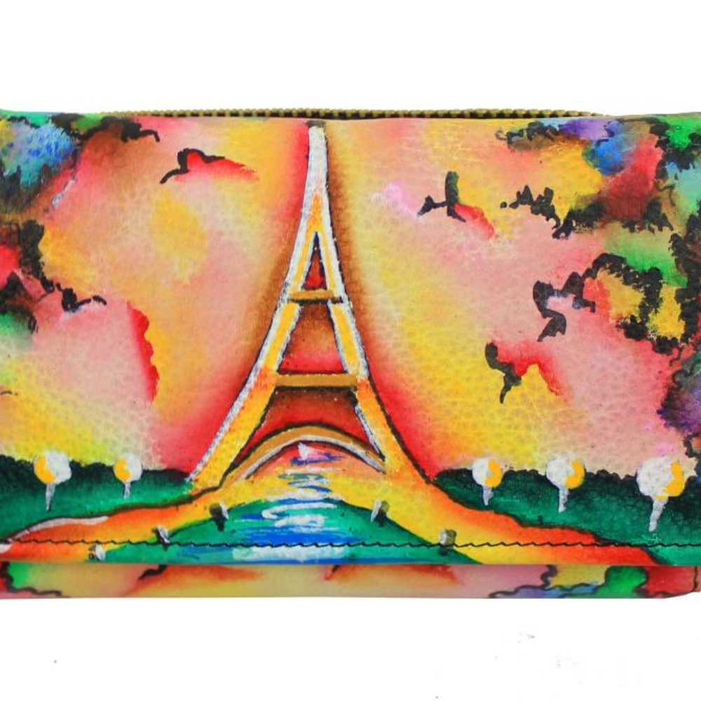 Paris Inspired Handpainted Wallet